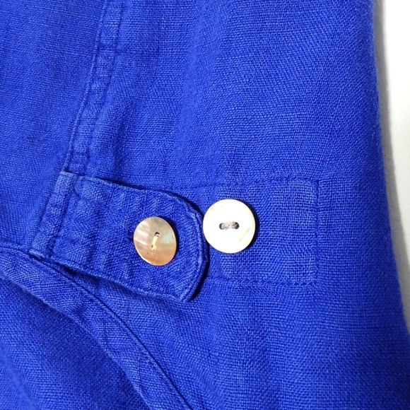 CHICO'S DESIGN 100% Linen Hooded Full Zip Jacket. Size 1(M) - Picture 4 of 7